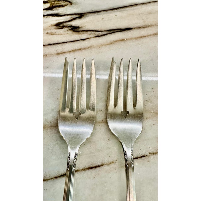 Silver Fish & Dinner Forks by Rogers Silver, S/16 For Sale - Image 8 of 8