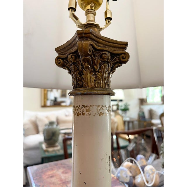 French 19th Century Pair of French Directoire Style Tole Table Lamps For Sale - Image 3 of 5