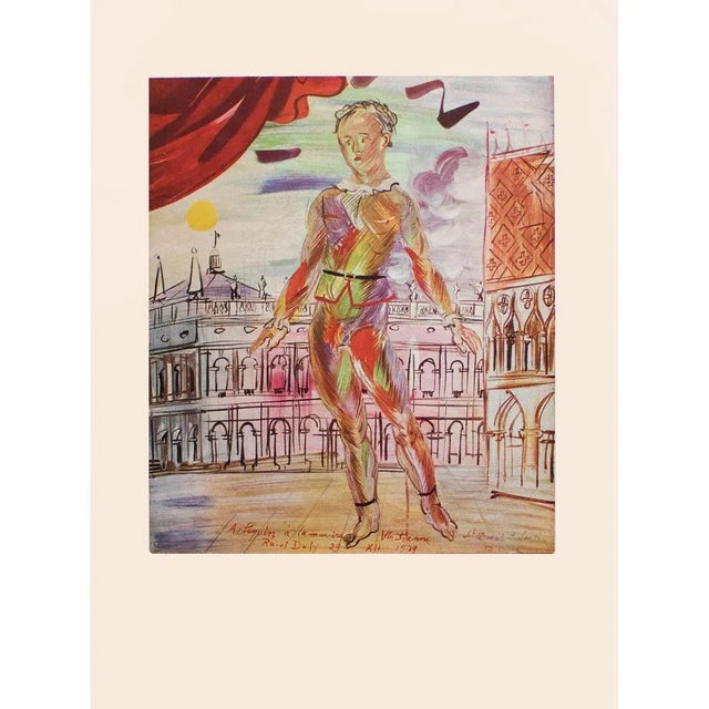 Paper 1940s After Raoul Dufy "Harlequin" First Edition Period Swiss Offset Lithograph For Sale - Image 7 of 9