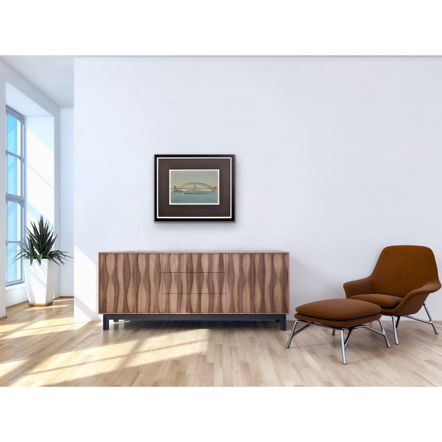 Eric Tufnell, HMS Newcastle in Sydney Harbour, 1956, Watercolour, Framed For Sale - Image 13 of 18