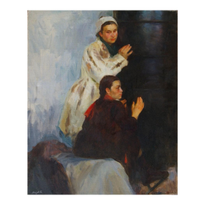 Original Oil Portrait Painting, Ukrainian Artist, 1970s Soviet Art 100-81