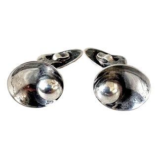 MCM Sterling Silver Cufflinks Hans Hansen in Denmark. For Sale