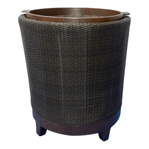 Modern Chocolate Brown Outdoor Tray Top Side Table