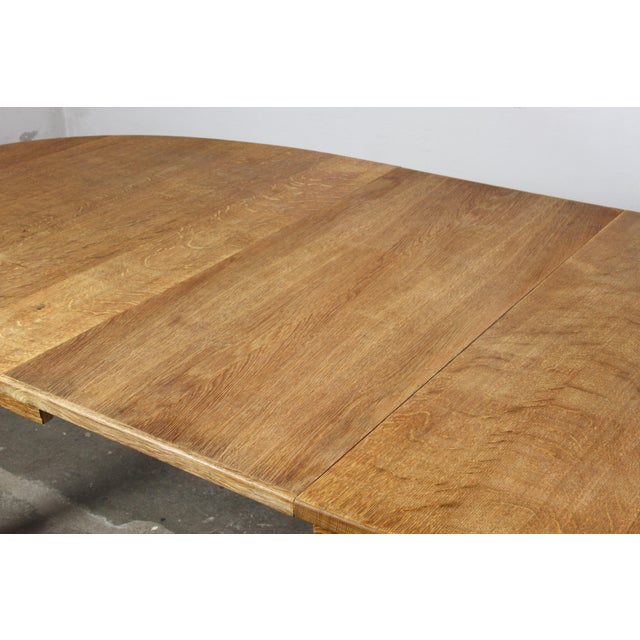 Vintage Danish Oval Oak Dining Room Table in the style of H. Kjærnulf, 1960s For Sale - Image 11 of 12
