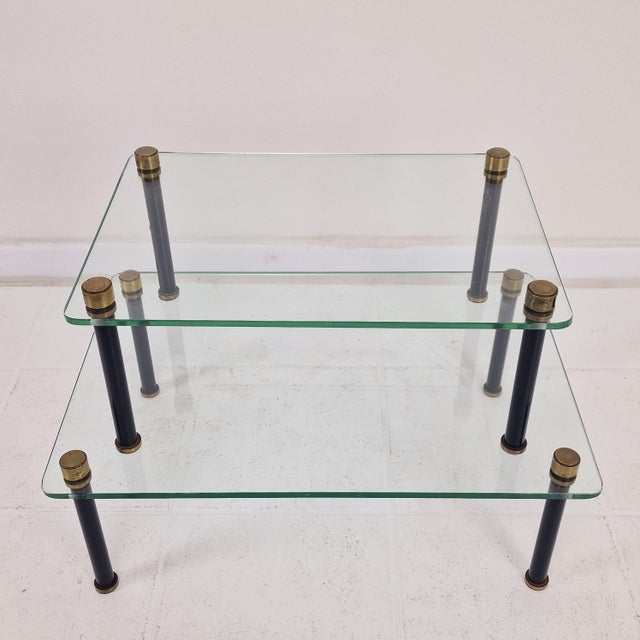 French Modernist Glass and Brass Display Tables from P. Andrieux, 1930s, Set of 2 For Sale - Image 6 of 18