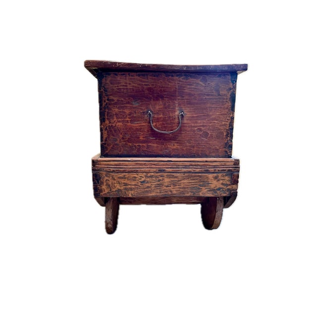 Late 19th Century Antique Storage Chest With Wheels For Sale - Image 5 of 9