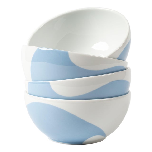 Colorblock Porcelain Bowls Bowls, Set of 4 For Sale