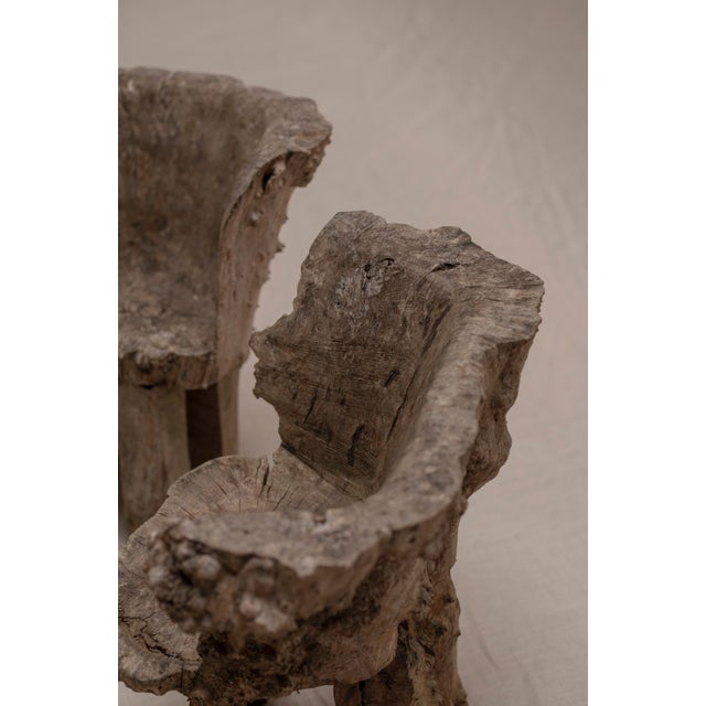 Vintage Sculptural Burlwood Side Chairs, 1970s, Set of 2 For Sale - Image 6 of 16