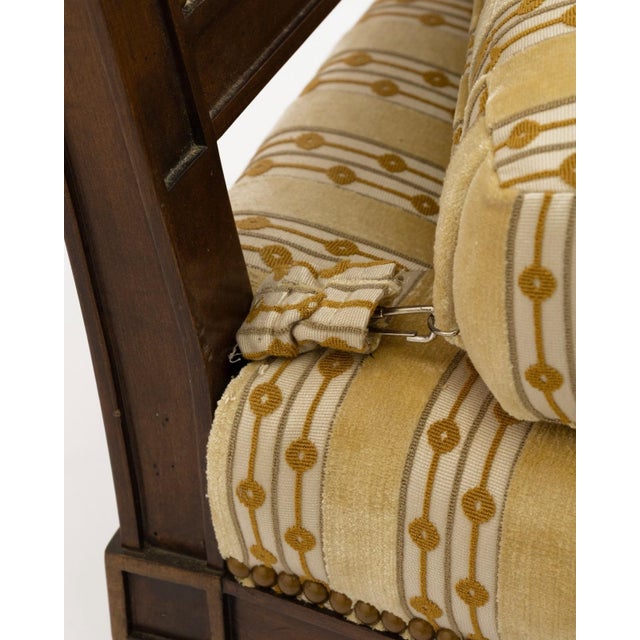 High Back Upholstered Baker Style Accent Slipper Chair For Sale In Detroit - Image 6 of 7