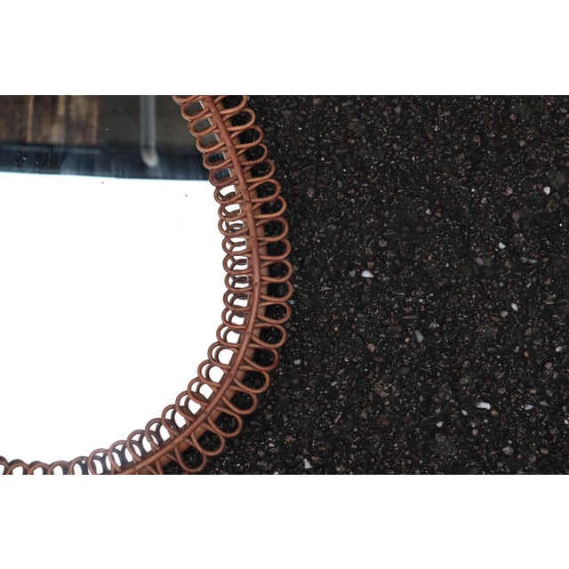 Large Rattan Mirror attributed to Franco Albini, Italy, 1960s For Sale - Image 6 of 9