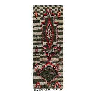 1950s Vintage Azilal Moroccan Runner and Boucherouite Rug by Rug & Kilim For Sale