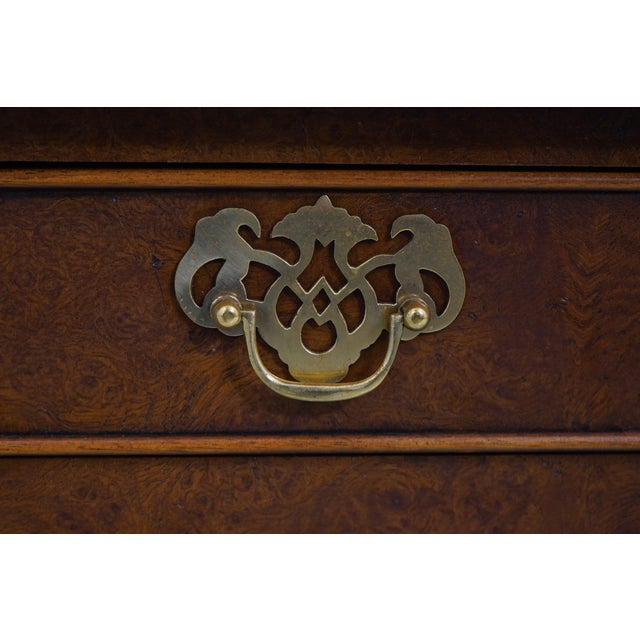 Wood Yorkshire House Walnut Leather Top Desk For Sale - Image 7 of 12