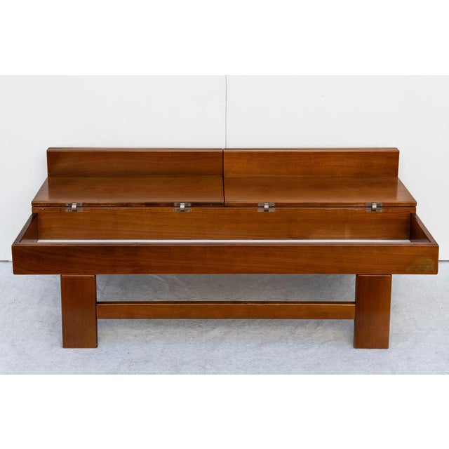 Coffee Table in Walnut by Giovanni Michelucci, 1970s For Sale - Image 3 of 12