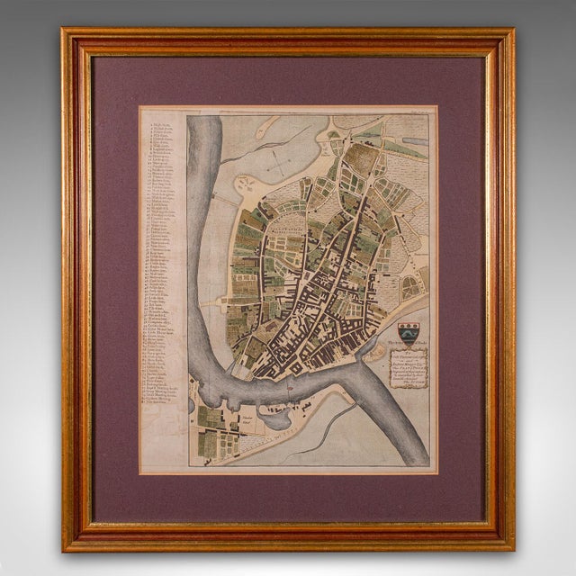 This is an antique town plan map of Poole in Dorset. An English, framed atlas engraving, dating to the 18th century and...