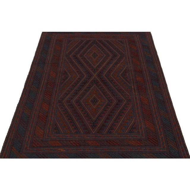 Tribal Vintage Tribal Rug With Red, Orange & Blue Geometric Pattern, From Rug & Kilim For Sale - Image 3 of 7