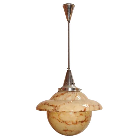 Mid 20th Century Molded Glass Light Fixture For Sale