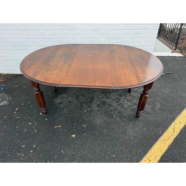 Antique Victorian Style Walnut Dining Table With 1 Leaf. For Sale - Image 10 of 15