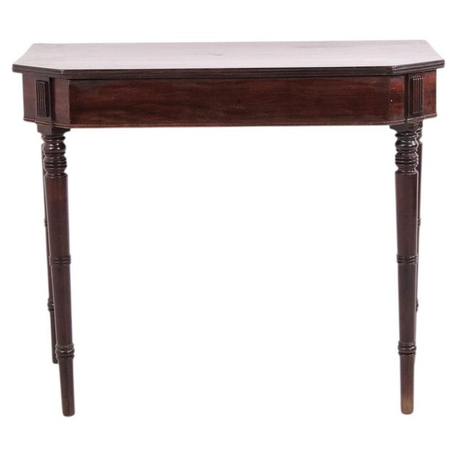 Wood Mahogany Games Table with Turned Tapered Legs, 1880s For Sale - Image 7 of 7