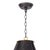 A blackened natural brass cone silhouette is trimmed with a natural brass ring on the top and bottom of the French Maid...