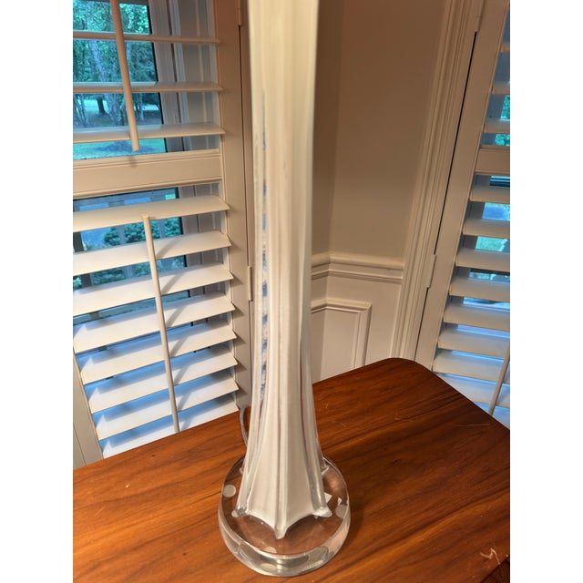 Vintage Lucite Cased Glass Column Table Lamps - a Pair For Sale - Image 4 of 9