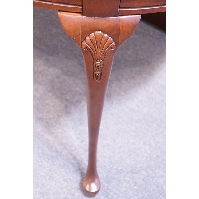 Bassett Furniture Solid Cherry Traditional Queen Anne Style 100" Oval Dining Table For Sale - Image 10 of 11