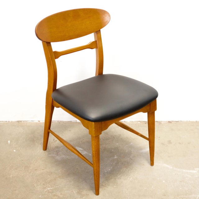 1950s Lane “Copenhagen” Set of 5 Walnut Dining Chairs For Sale - Image 5 of 16