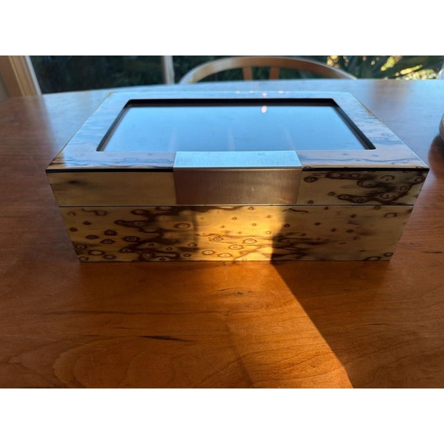 Handcrafted Burl Wood 8-Slot Watch Display Case. This striking watch box features a unique natural wood grain with dark,...