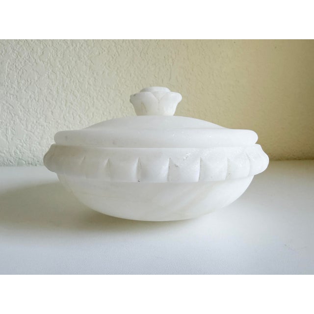 Italian Alabaster Carved Lidded Dish, 1960s For Sale - Image 10 of 11