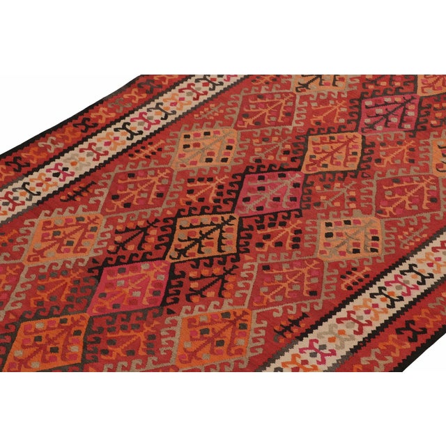 Rug & Kilim Vintage Tribal Kilim Rug in Red With Colorful Geometric Patterns by Rug & Kilim For Sale - Image 4 of 8