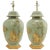 Pair of Green Hand-Painted Chinoiserie Tole Table Lamps With Pagoda and Landscape Design For Sale - Image 12 of 12