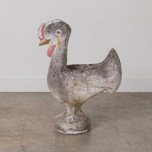 1960s French Concrete Rooster Planter For Sale - Image 11 of 14
