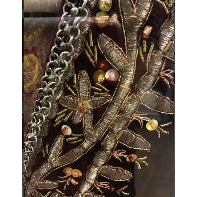 Velvet Tribal Robe in Plexiglass Box - Morocco Afghanistan - Textile Wall Decor For Sale In Las Vegas - Image 6 of 8
