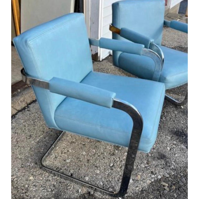 Mid-Century Milo Baughman for Thayer Coggin Institutional Cantilever Chairs -Set of 6 For Sale - Image 9 of 12