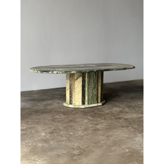 1980s Cipollino Ondulato Marble Oval Coffee Table, Italy, 1980s For Sale - Image 5 of 16