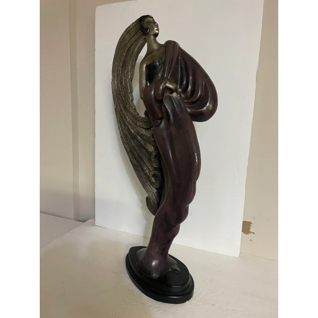 Claude Le Clerc Art Deco Lady Sculpture by Austin Productions, 1986, Hollywood Regency For Sale In Philadelphia - Image 6 of 10