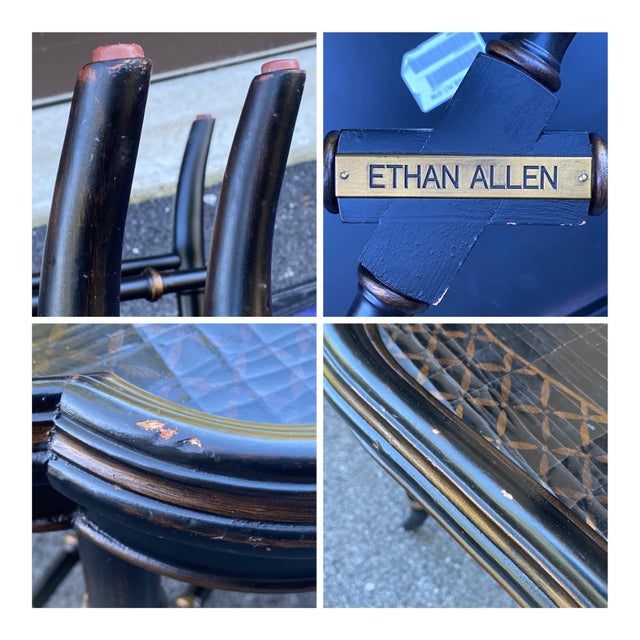 Ethan Allen Mirabelle Black Chinoiserie Faux Bamboo Coffee Table Chairish