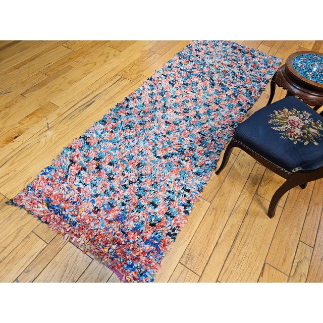 Vintage Moroccan Boucherouite Shag Runner, Handwoven Wool & Cotton, 3' X 9' For Sale - Image 10 of 13