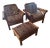 Late 20th Century Hickory Chair Company Dark Brown Wood Accent Chairs With Footstool For Sale