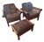 Late 20th Century Stickley Audi & Co. Dark Brown Wood Accent Chairs With Footstool For Sale