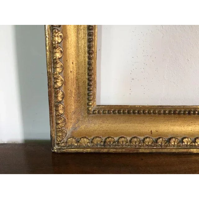 Wood 1820s French Empire Gilt Wood Picture Frame For Sale - Image 7 of 11