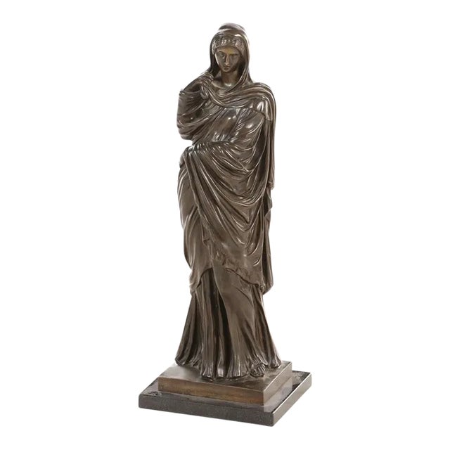 Antique Classical Bronze Statue of a Woman For Sale