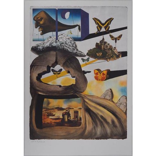 Salvador Dalí, Normandy, SNCF Butterfly Suite, Original Lithograph For Sale - Image 7 of 7