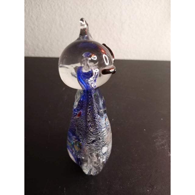 This is a STUNNING Murano Like Millefiore Art Glass 5" Cat Figurine. Procured at auction