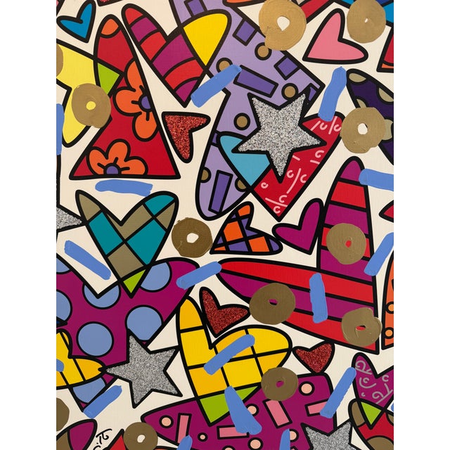 Early 21st Century Framed, Signed Mixed Media Romero Britto Original For Sale - Image 5 of 8