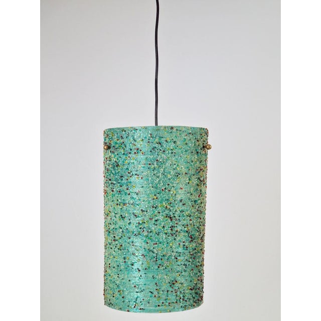 Vintage hanging lamp polyester sugar tube green sugar '60 cool tube design lamp, sugar confetti hanging lamp covered with...