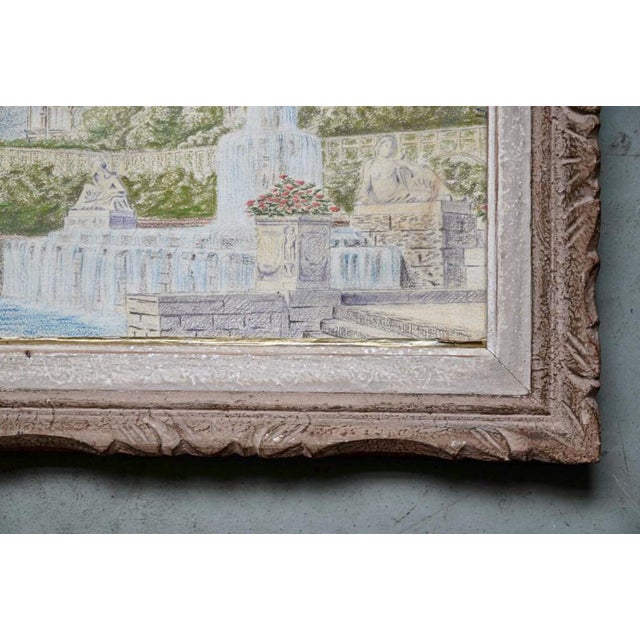 Fountain Scene, 1920s, Drawing, Framed For Sale - Image 4 of 7