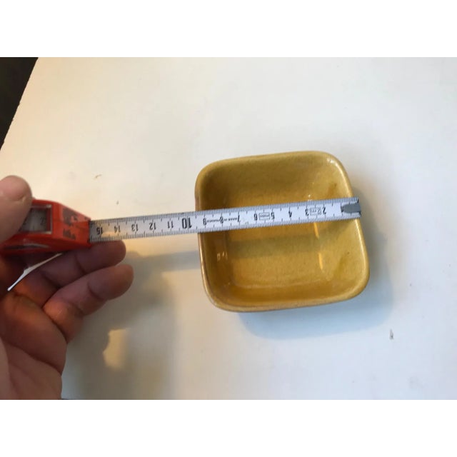 Vintage Swedish Miniature Ceramics Set in Ochre Yellow Glaze, 1960s, Set of 3 For Sale - Image 4 of 6