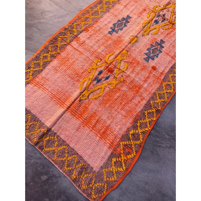 Tribal Moroccan Handmade Rug - 4'9" X 9'3" Ft For Sale - Image 3 of 9