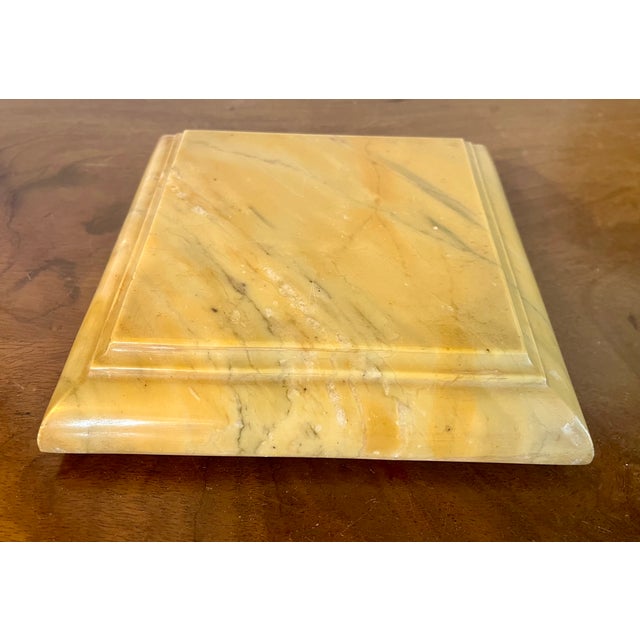 19th Century Antique 19th Century Italian Grand Tour Siena Marble Square Trivet or Dispay Base Plinth With Brass Feet For Sale - Image 5 of 13