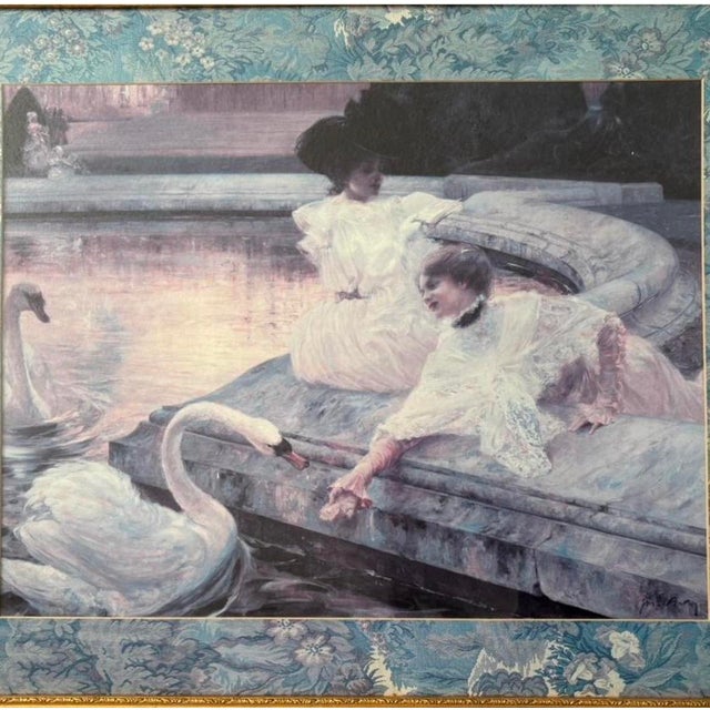 Art Deco 1900's the Swansby the French Artist Joseph MariusAvy Reproduction Print For Sale - Image 3 of 4